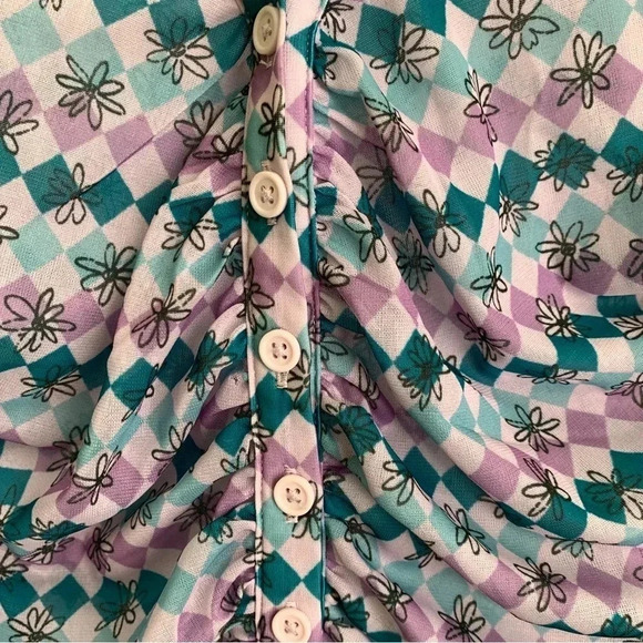 Urban Outfitters Cara Mesh Ruched Crop Top - Picture 7 of 10